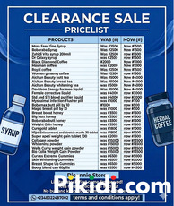Clearance sale on Herbal Syrup, Coffee, Herbal tea etc