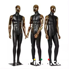 Full Body Black and Gold Male Mannequin